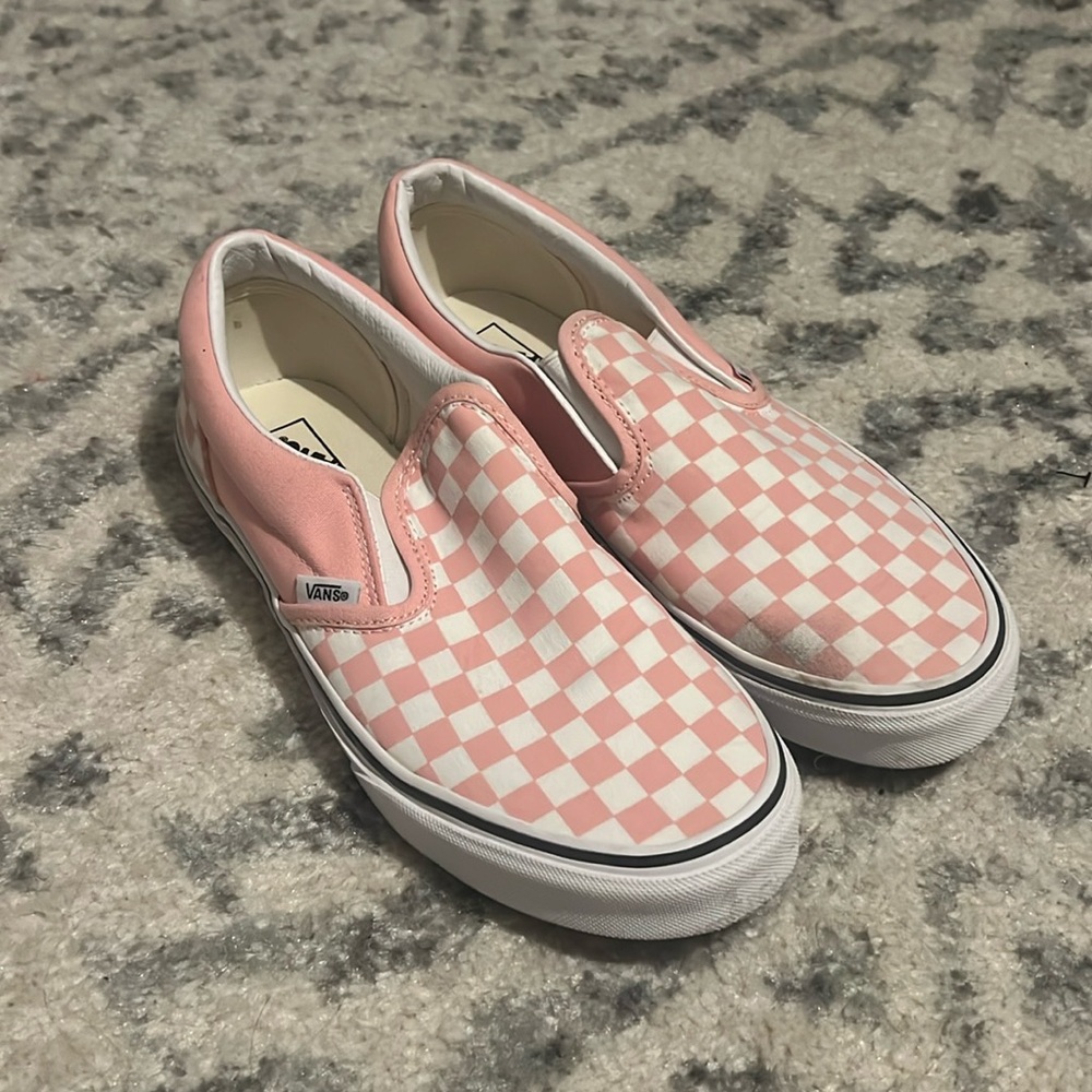 Women’s pink checkered vans size 7